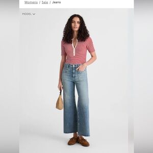 Madewell Light Blue wide leg Flare crop jeans